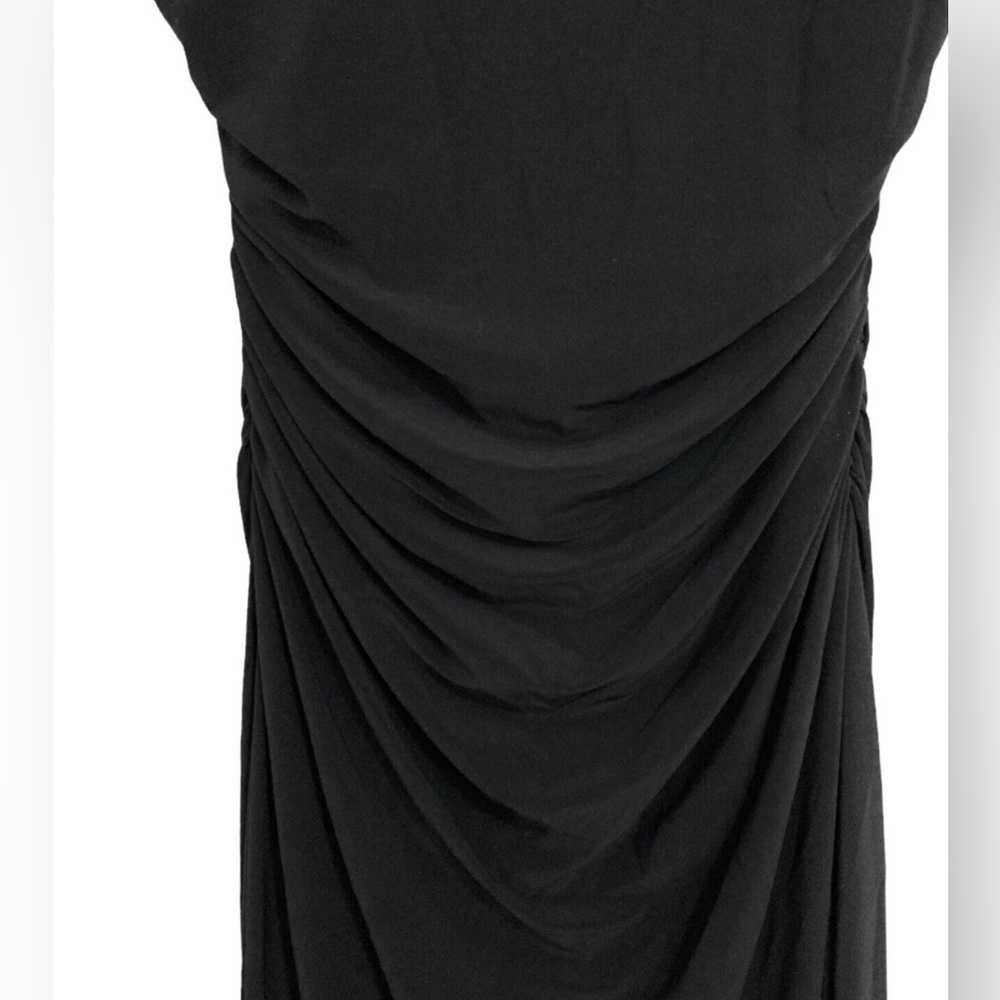 LAUNDRY BY SHELLI SEGAL BLACK SHIRRED JERSEY NECKLACE DRESS/GOWN size si… - Picture 9 of 16